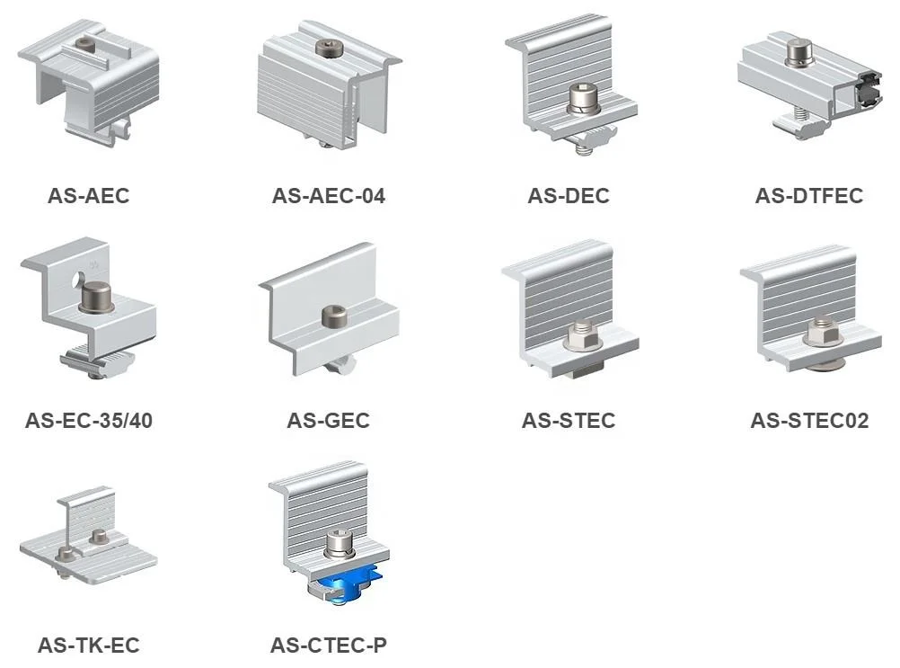 Anodized Aluminum Frame Panel Solar Midle Clamp with Grounding Pin
